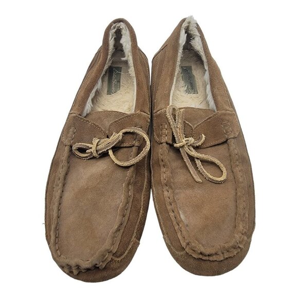 Eddie Bauer Shoes Mens Size 13 Edison Faux Fur Lined Moccasin Suede Slippers - Picture 3 of 11